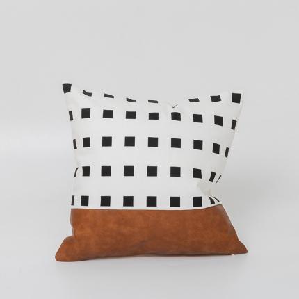 91家纺网 家纺一手货源 找家纺 （总）美茉家居 2020新款皮革帆布双拼系列抱枕