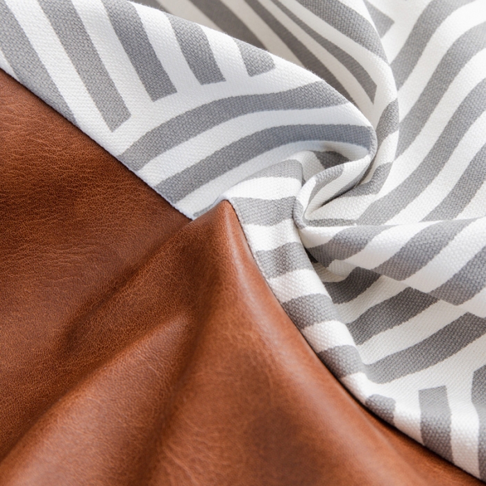 91家纺网 家纺一手货源 找家纺 （总）美茉家居 2020新款皮革帆布双拼系列抱枕