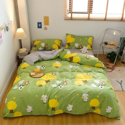 91家纺网 家纺一手货源 找家纺 窝米2020秋季13370全棉四件套萌宠风系列 丛林物语