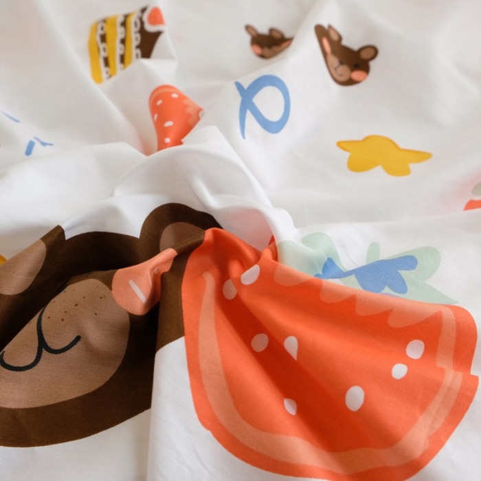 91家纺网 家纺一手货源 找家纺 窝米2020秋季13370全棉四件套萌宠风系列 草莓熊