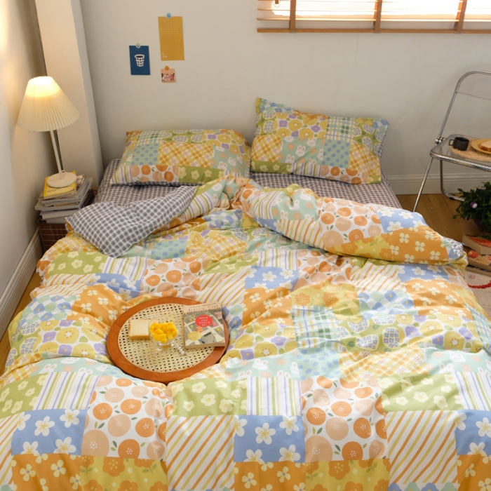 91家纺网 家纺一手货源 找家纺 窝米2020秋季13370全棉四件套萌宠风系列 春天的故事