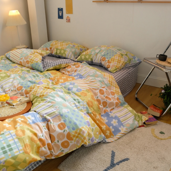 91家纺网 家纺一手货源 找家纺 窝米2020秋季13370全棉四件套萌宠风系列 春天的故事