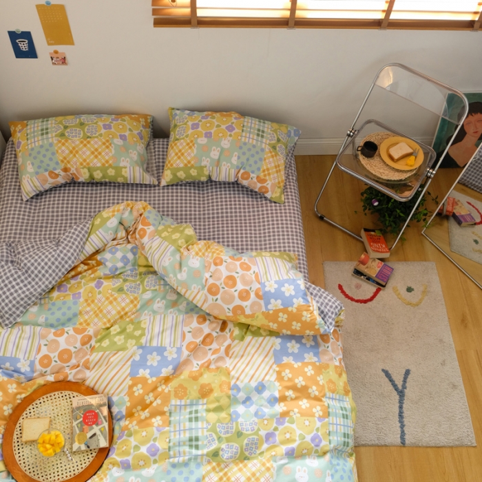 91家纺网 家纺一手货源 找家纺 窝米2020秋季13370全棉四件套萌宠风系列 春天的故事