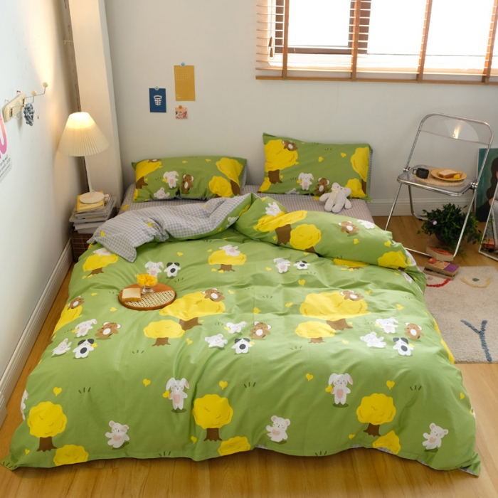 91家纺网 家纺一手货源 找家纺 窝米2020秋季13370全棉四件套萌宠风系列 丛林物语