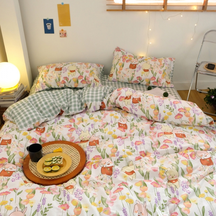 91家纺网 家纺一手货源 找家纺 窝米2020秋季13370全棉四件套萌宠风系列 好伙伴