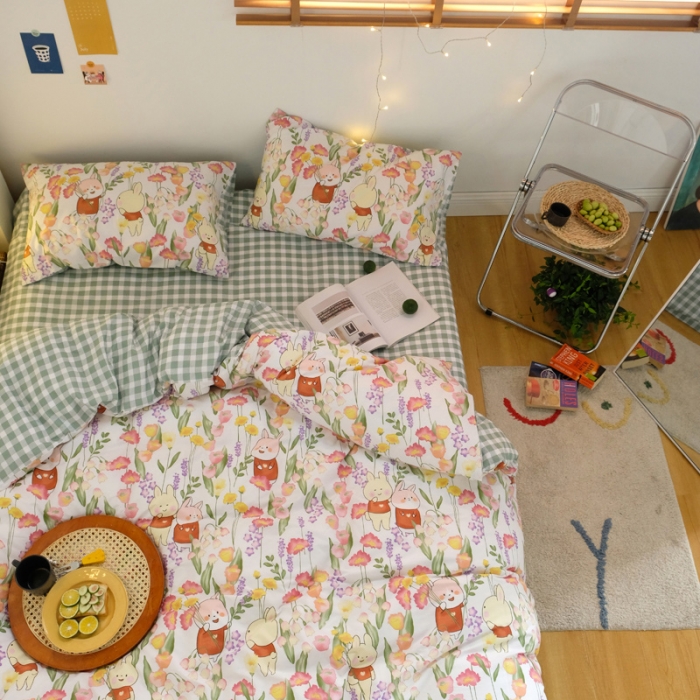 91家纺网 家纺一手货源 找家纺 窝米2020秋季13370全棉四件套萌宠风系列 好伙伴