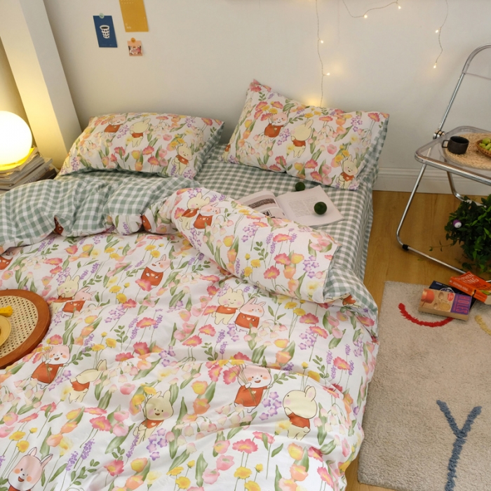 91家纺网 家纺一手货源 找家纺 窝米2020秋季13370全棉四件套萌宠风系列 好伙伴