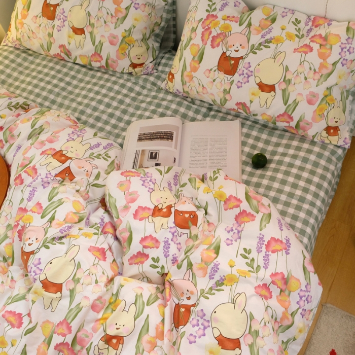 91家纺网 家纺一手货源 找家纺 窝米2020秋季13370全棉四件套萌宠风系列 好伙伴