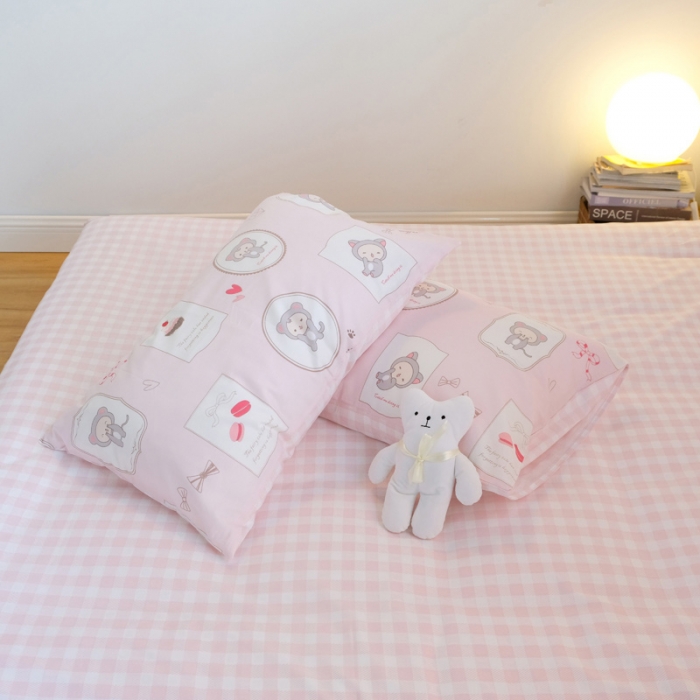 91家纺网 家纺一手货源 找家纺 窝米2020秋季13370全棉四件套萌宠风系列 猴子猫咪