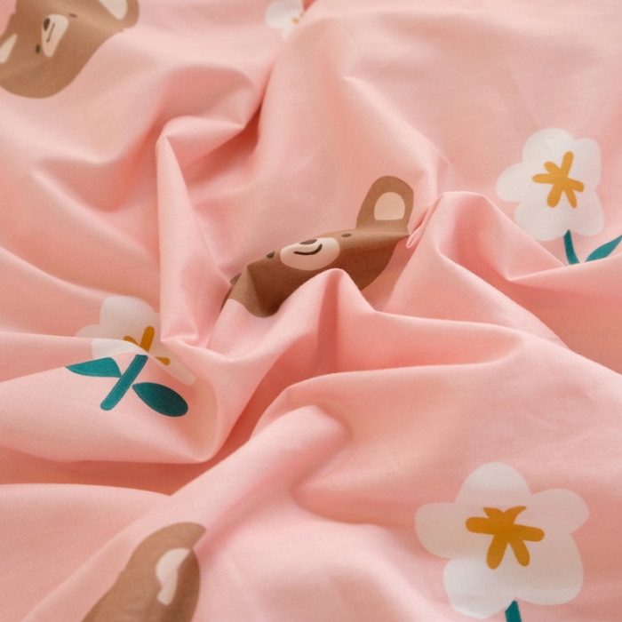 91家纺网 家纺一手货源 找家纺 窝米2020秋季13370全棉四件套萌宠风系列 欢乐熊