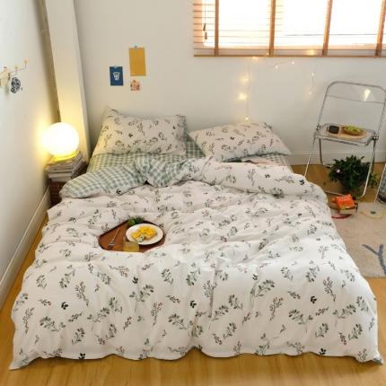 窝米2020秋季13370全棉四件套萌宠风系列 绿茵