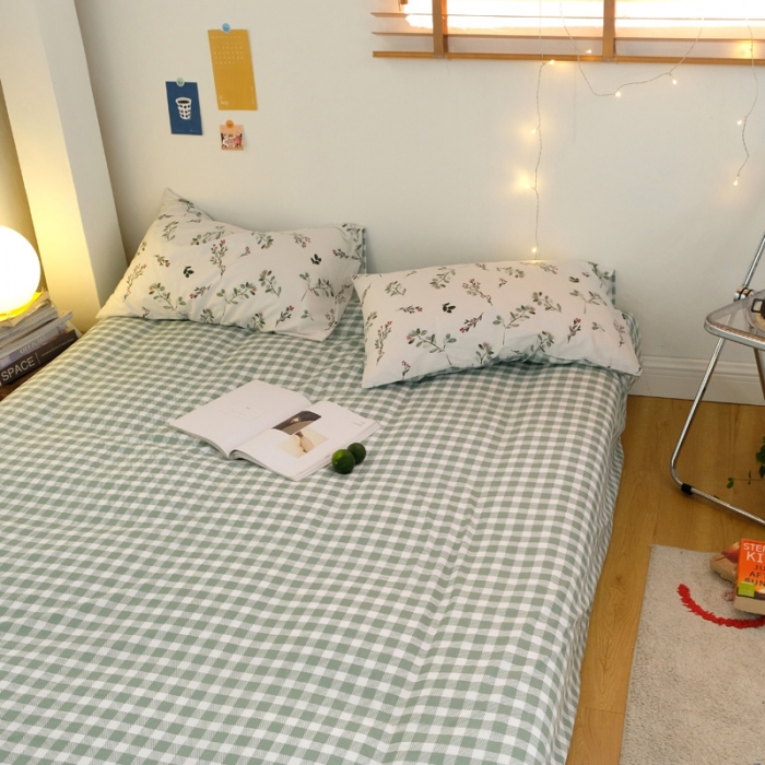 91家纺网 家纺一手货源 找家纺 窝米2020秋季13370全棉四件套萌宠风系列 绿茵