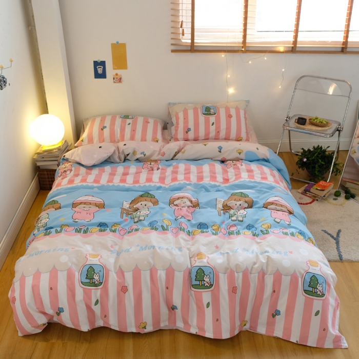 91家纺网 家纺一手货源 找家纺 窝米2020秋季13370全棉四件套萌宠风系列 森林畅游