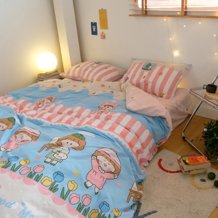 91家纺网 家纺一手货源 找家纺 窝米2020秋季13370全棉四件套萌宠风系列 森林畅游