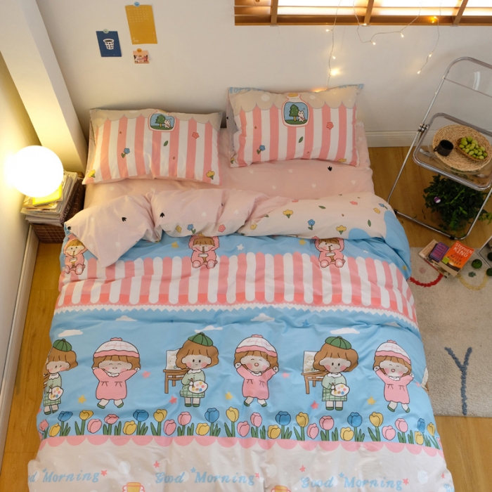 91家纺网 家纺一手货源 找家纺 窝米2020秋季13370全棉四件套萌宠风系列 森林畅游