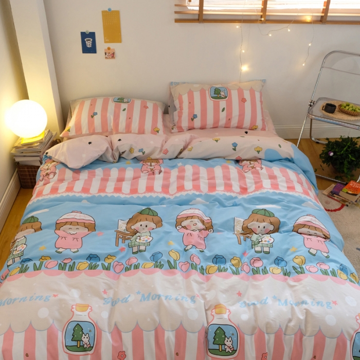 91家纺网 家纺一手货源 找家纺 窝米2020秋季13370全棉四件套萌宠风系列 森林畅游