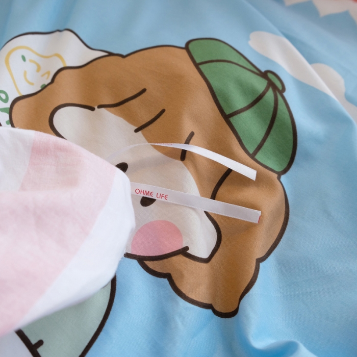 91家纺网 家纺一手货源 找家纺 窝米2020秋季13370全棉四件套萌宠风系列 森林畅游