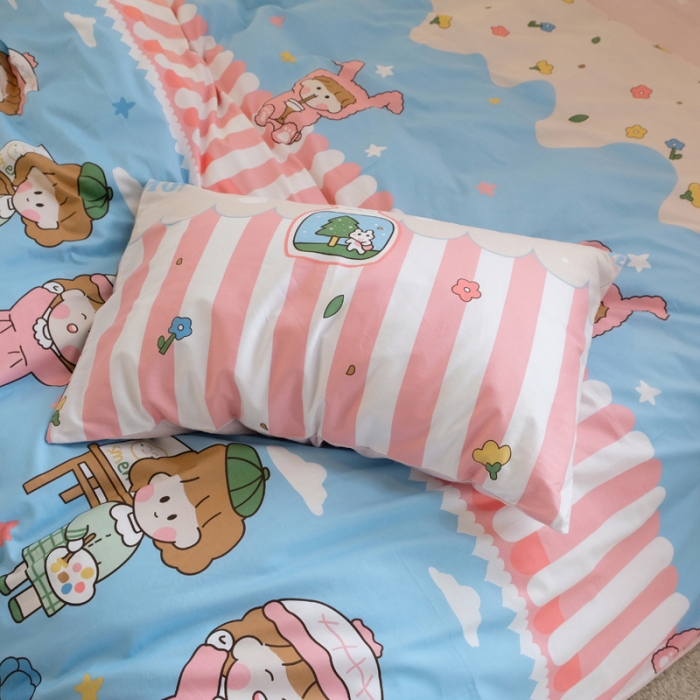 91家纺网 家纺一手货源 找家纺 窝米2020秋季13370全棉四件套萌宠风系列 森林畅游