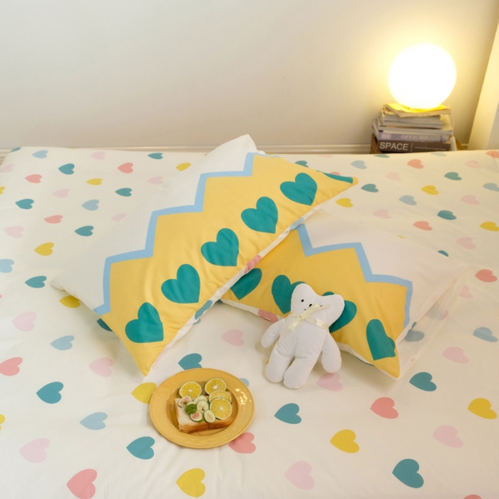 91家纺网 家纺一手货源 找家纺 窝米2020秋季13370全棉四件套萌宠风系列 是心动啊黄