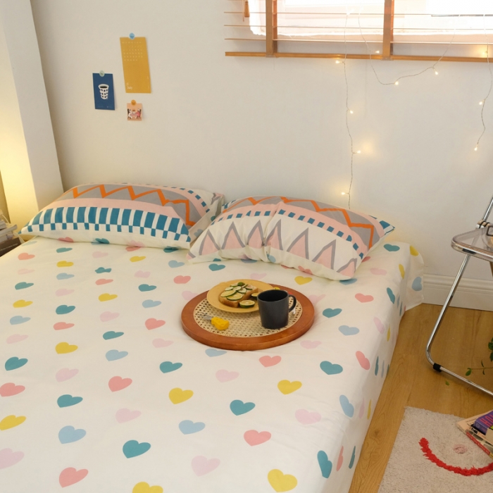 91家纺网 家纺一手货源 找家纺 窝米2020秋季13370全棉四件套萌宠风系列 是心动啊桔