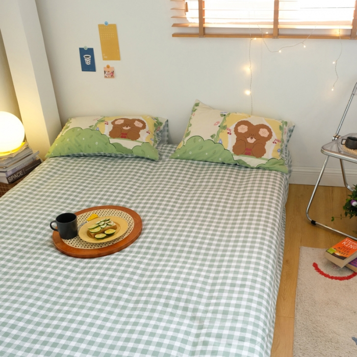 91家纺网 家纺一手货源 找家纺 窝米2020秋季13370全棉四件套萌宠风系列 汤姆熊