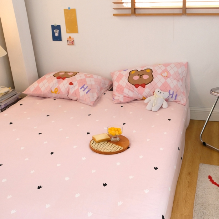 91家纺网 家纺一手货源 找家纺 窝米2020秋季13370全棉四件套萌宠风系列 兔兔的大晴天