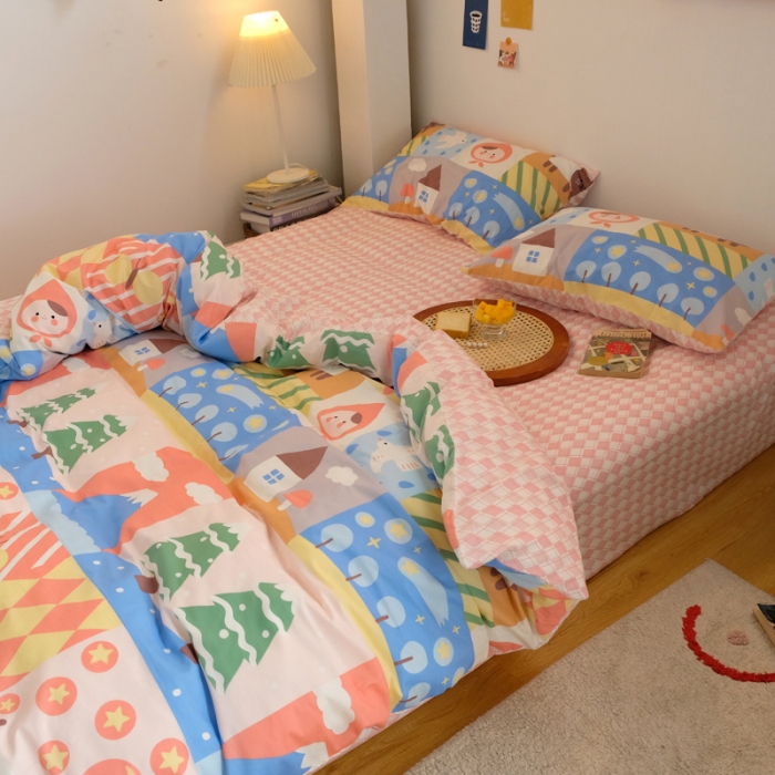 91家纺网 家纺一手货源 找家纺 窝米2020秋季13370全棉四件套萌宠风系列 小猫咪