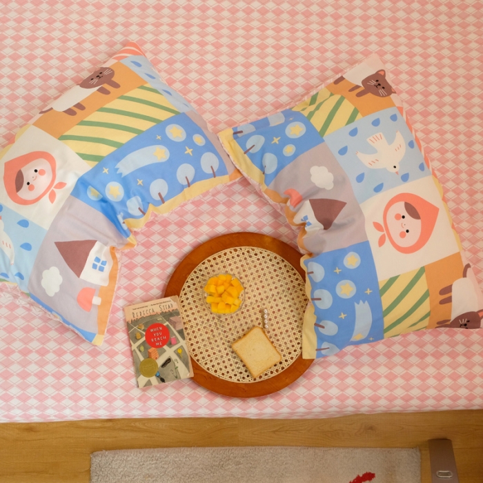 91家纺网 家纺一手货源 找家纺 窝米2020秋季13370全棉四件套萌宠风系列 小猫咪