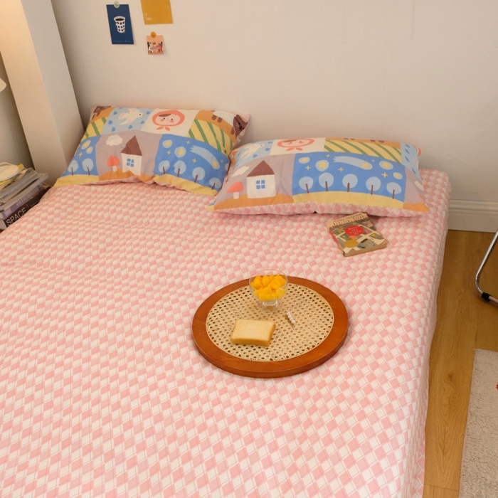 91家纺网 家纺一手货源 找家纺 窝米2020秋季13370全棉四件套萌宠风系列 小猫咪