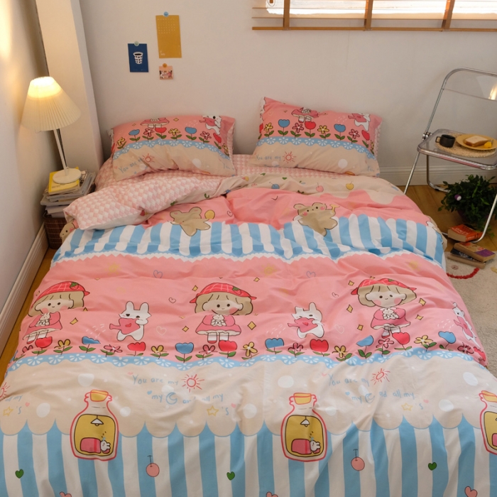 91家纺网 家纺一手货源 找家纺 窝米2020秋季13370全棉四件套萌宠风系列 小米菲