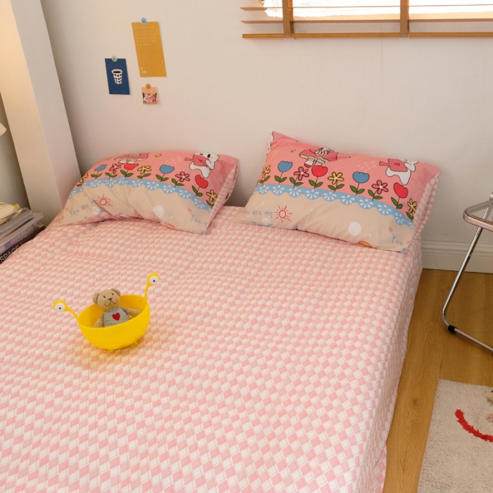 91家纺网 家纺一手货源 找家纺 窝米2020秋季13370全棉四件套萌宠风系列 小米菲