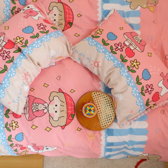 91家纺网 家纺一手货源 找家纺 窝米2020秋季13370全棉四件套萌宠风系列 小米菲