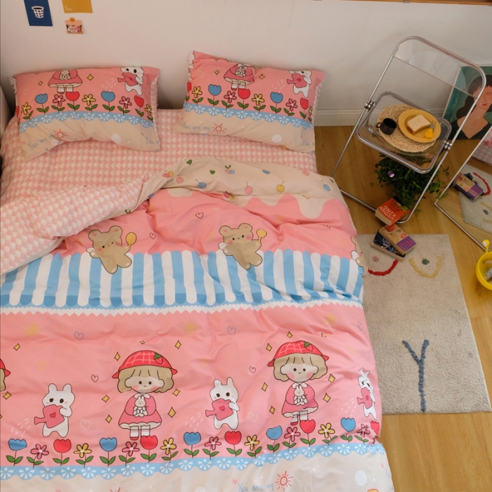 91家纺网 家纺一手货源 找家纺 窝米2020秋季13370全棉四件套萌宠风系列 小米菲