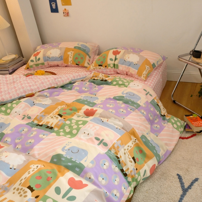 91家纺网 家纺一手货源 找家纺 窝米2020秋季13370全棉四件套萌宠风系列 小绵绵