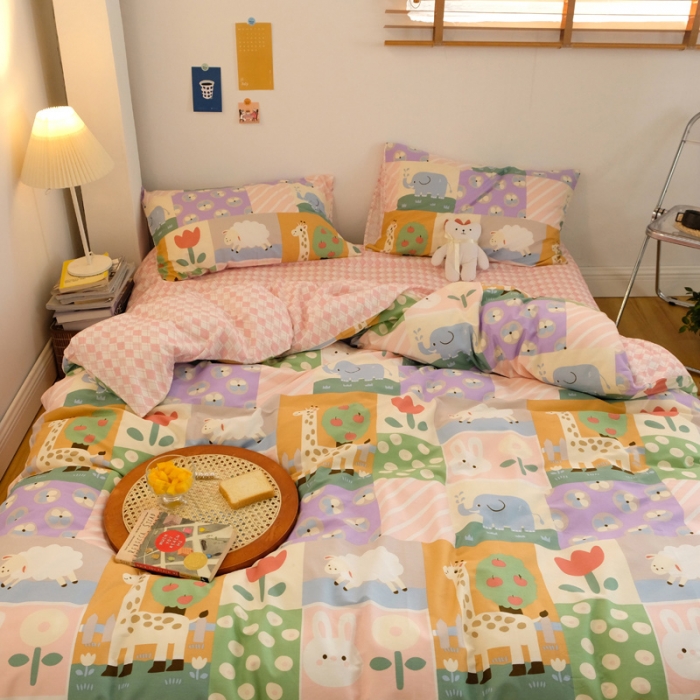 91家纺网 家纺一手货源 找家纺 窝米2020秋季13370全棉四件套萌宠风系列 小绵绵