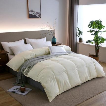 俏企鹅 2025新款全棉单边羽绒被 米黄