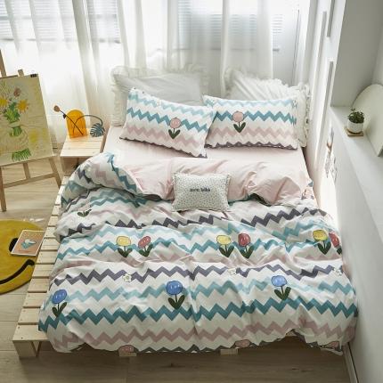 91家纺网 家纺一手货源 找家纺 怡家居 2021新款全棉田园四件套 韶华