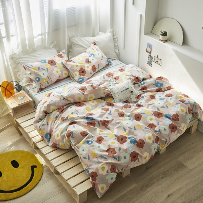 91家纺网 家纺一手货源 找家纺 怡家居 2021新款全棉田园四件套 憧憬