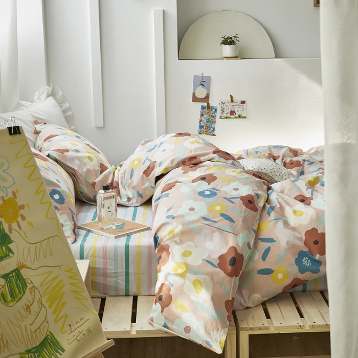 91家纺网 家纺一手货源 找家纺 怡家居 2021新款全棉田园四件套 憧憬