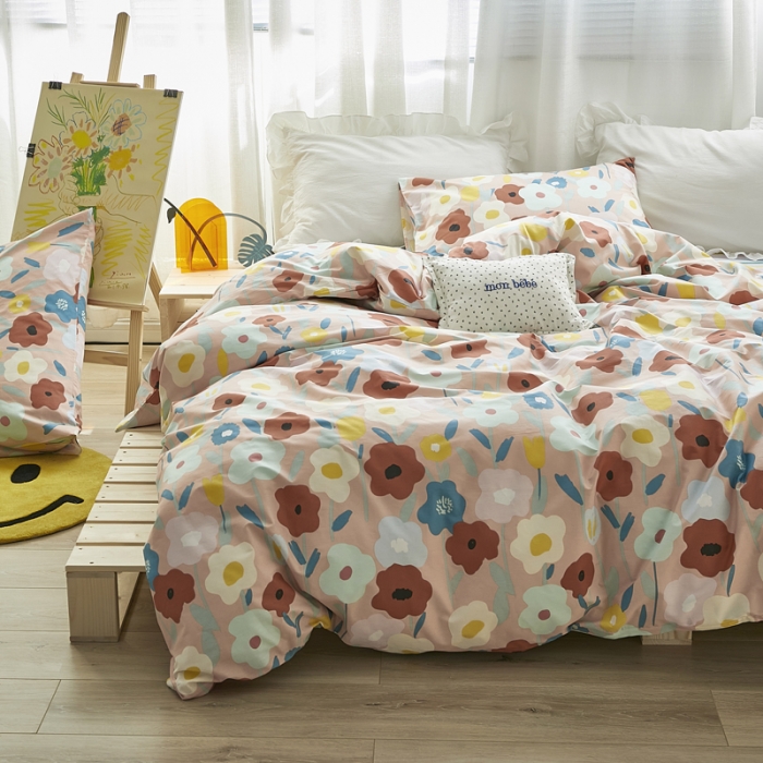 91家纺网 家纺一手货源 找家纺 怡家居 2021新款全棉田园四件套 憧憬