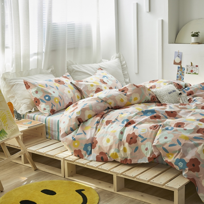 91家纺网 家纺一手货源 找家纺 怡家居 2021新款全棉田园四件套 憧憬