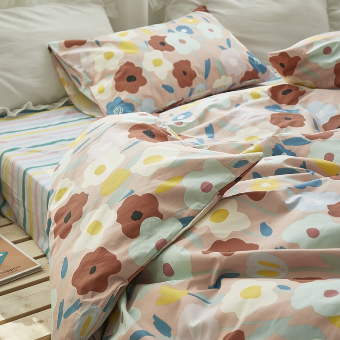 91家纺网 家纺一手货源 找家纺 怡家居 2021新款全棉田园四件套 憧憬