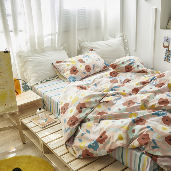 91家纺网 家纺一手货源 找家纺 怡家居 2021新款全棉田园四件套 憧憬