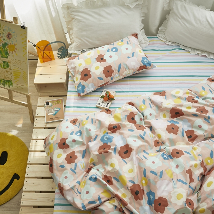 91家纺网 家纺一手货源 找家纺 怡家居 2021新款全棉田园四件套 憧憬