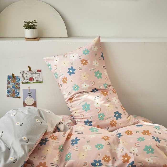 91家纺网 家纺一手货源 找家纺 怡家居 2021新款全棉田园四件套 蝶舞-粉