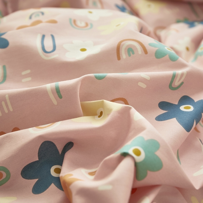 91家纺网 家纺一手货源 找家纺 怡家居 2021新款全棉田园四件套 蝶舞-粉