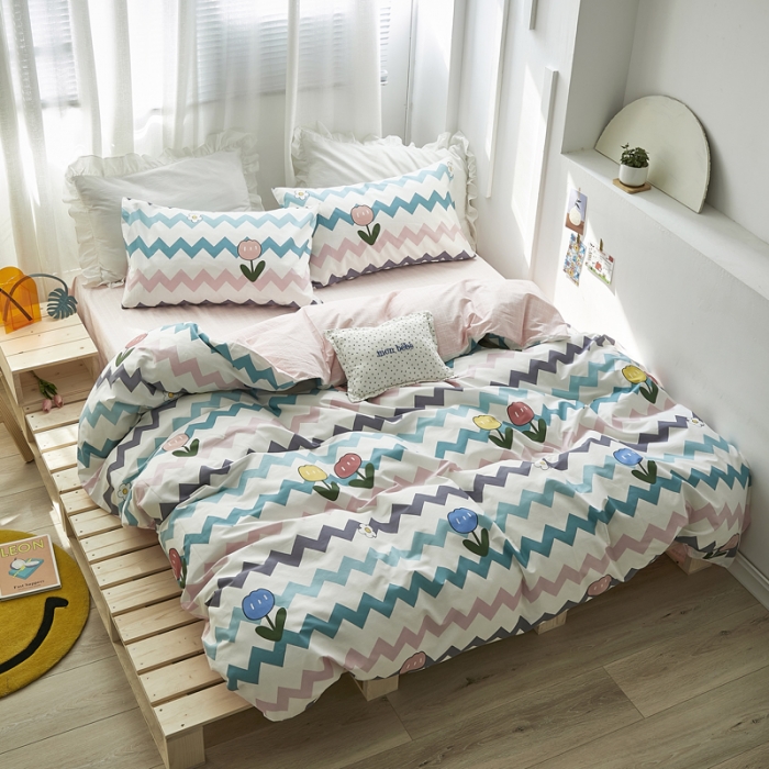 91家纺网 家纺一手货源 找家纺 怡家居 2021新款全棉田园四件套 韶华