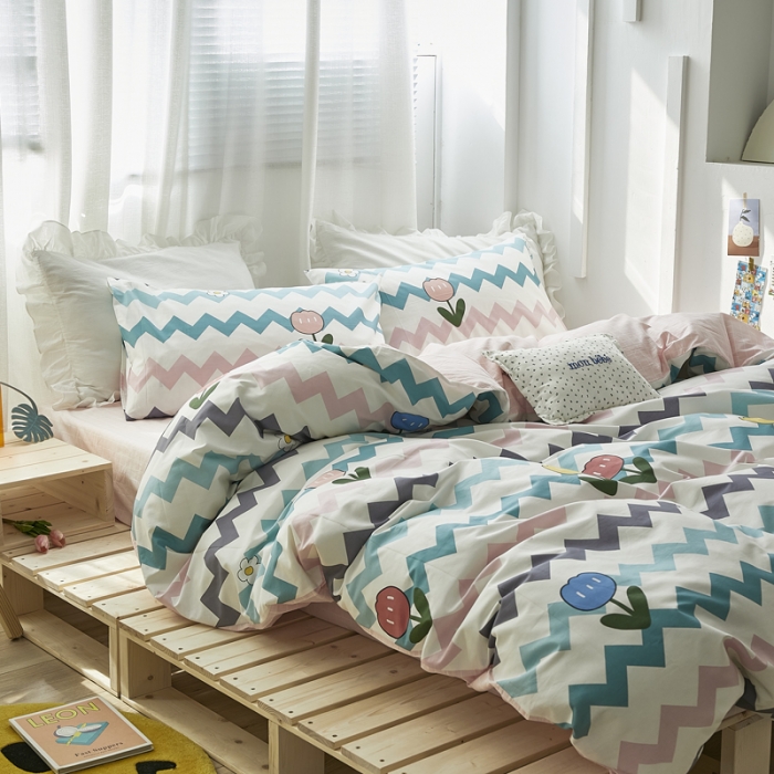 91家纺网 家纺一手货源 找家纺 怡家居 2021新款全棉田园四件套 韶华