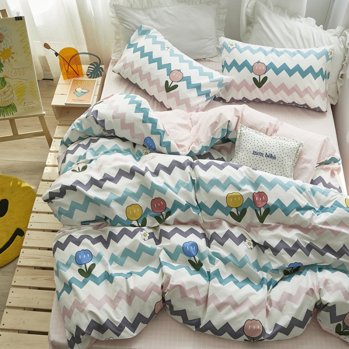 91家纺网 家纺一手货源 找家纺 怡家居 2021新款全棉田园四件套 韶华