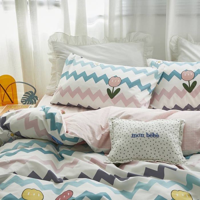 91家纺网 家纺一手货源 找家纺 怡家居 2021新款全棉田园四件套 韶华